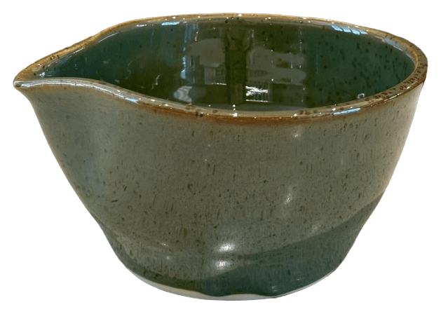 speckled olive matcha bowl